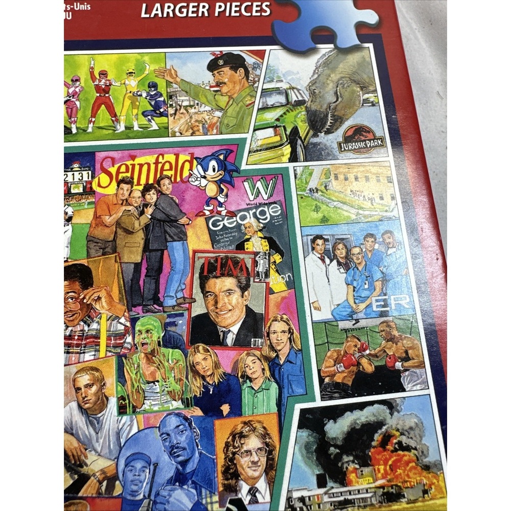 NEW White Mountain Jigsaw Puzzle THE 1990'S Collage 1000 Piece 24X30 Mellett 90s - Picture 13 of 16